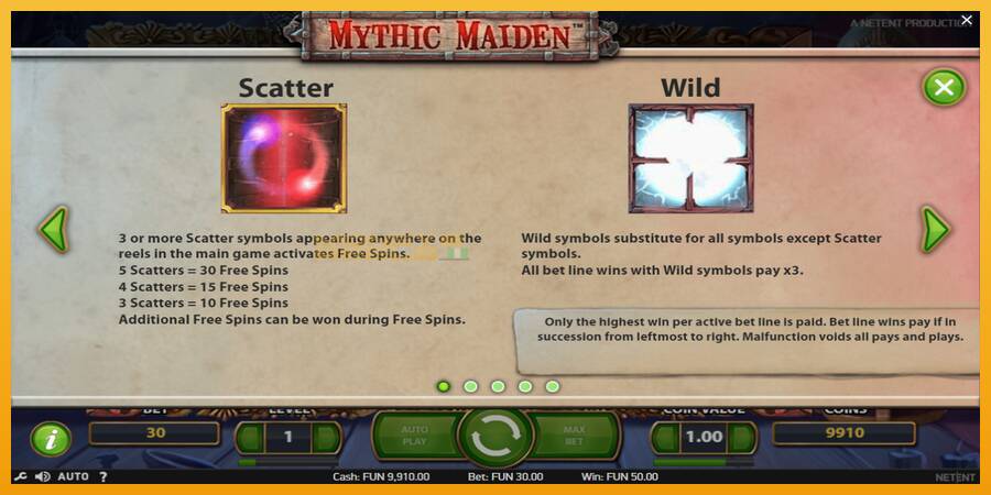 Mythic Maiden automat za igre na sreću, slika 5