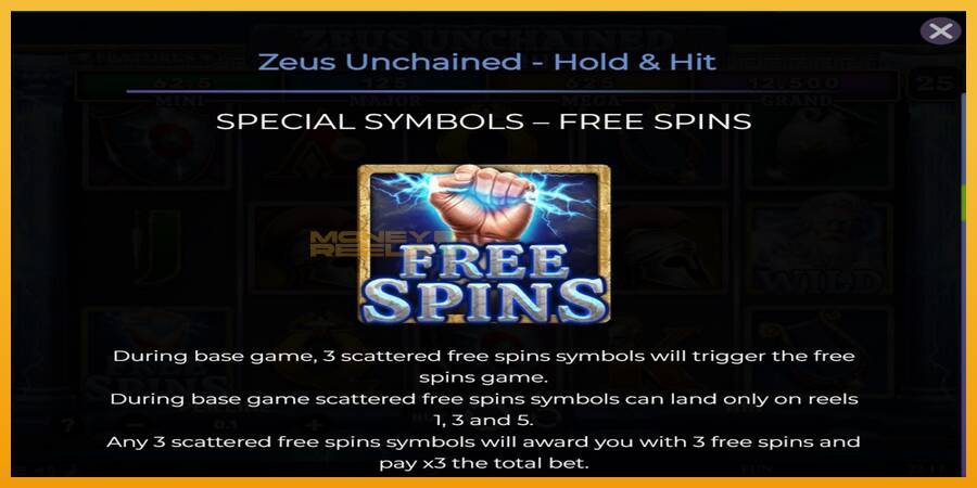 Zeus Unchained - Hold & Hit automat za igre na sreću, slika 5