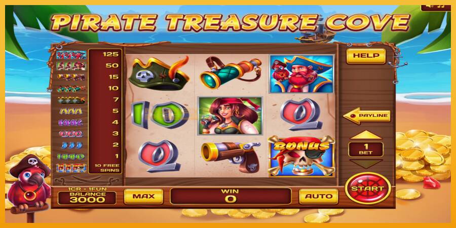 Pirate Treasure Cove 3x3 automat za igre na sreću, slika 1