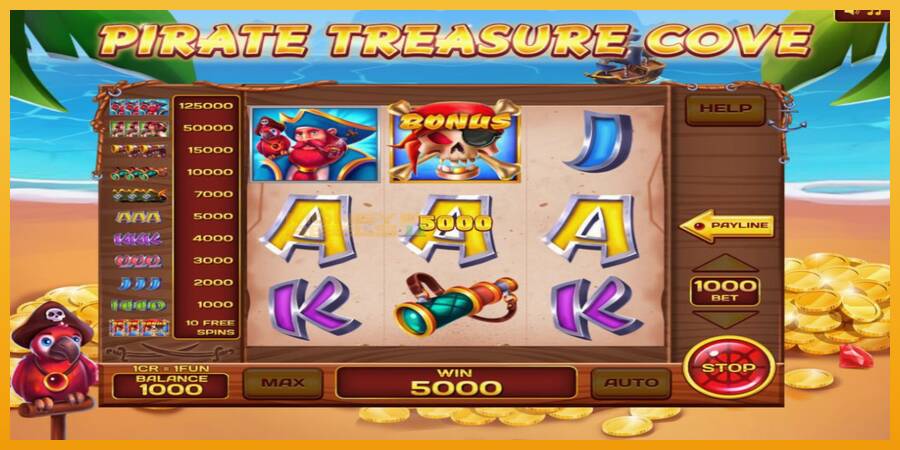 Pirate Treasure Cove 3x3 automat za igre na sreću, slika 2