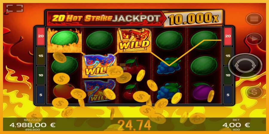 20 Hot Strike Jackpot automat za igre na sreću, slika 4