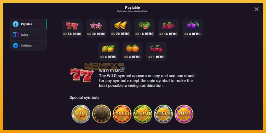 Halloween Coins Hold and Spin automat za igre na sreću, slika 4