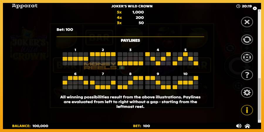 Jokers Wild Crown Diamond Treasures automat za igre na sreću, slika 7