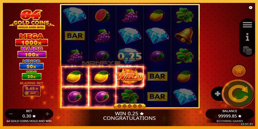 64 Gold Coins Hold and Win automat za igre na sreću, slika 4