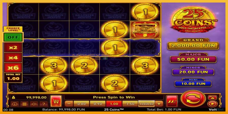 25 Coins Halloween Jackpots automat za igre na sreću, slika 2