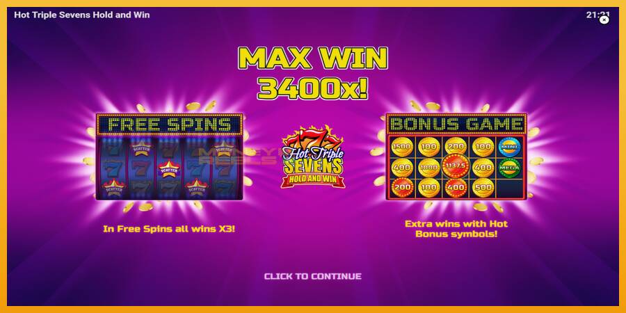 Hot Triple Sevens Hold & Win automat za igre na sreću, slika 1